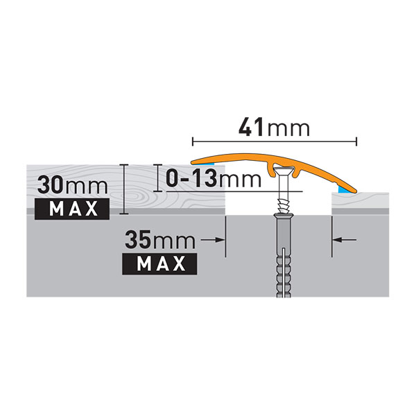 Anodised Aluminium Brushed Door Floor Bar Edge Trim Threshold