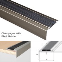 Durable Anodised Aluminium Stair Nosing – Rubber Non Slip Treads