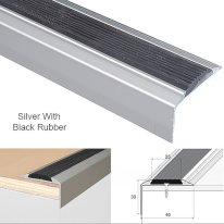 Durable Anodised Aluminium Stair Nosing – Rubber Non Slip Treads