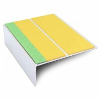 Anti Slip Aluminium Commercial Stair Nosing Edge Trim With Pvc Insert 85mm x 30mm