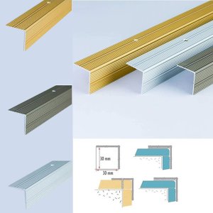 Anti Slip Anodised Aluminium Ribbed Treads Stair Nosing Edge Trim