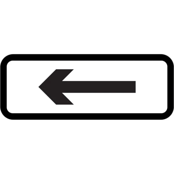Arrow Supplementary Plate to suit 750mm - Black Plastic Sign