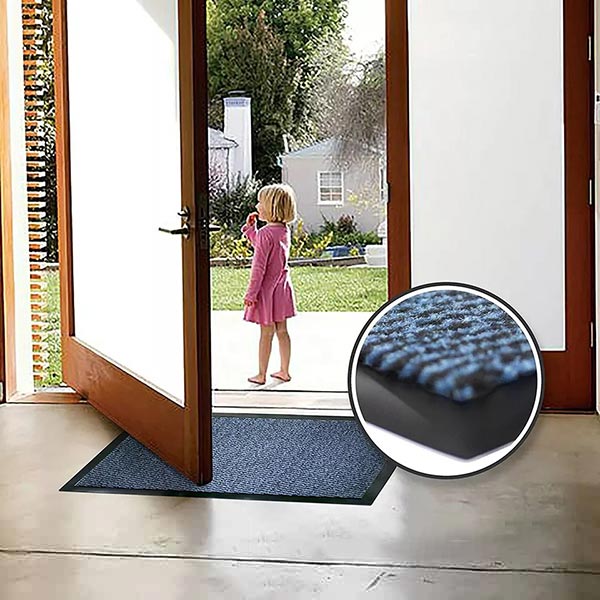 Blue/Black Heavy Duty  Non Slip Barrier Mats Hard Wearing Indoor And Outdoor