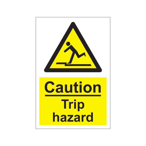 Caution trip hazard - 1mm Rigid Plastic Sign