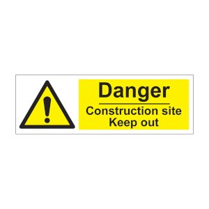 Danger construction site keep out - Self Adhesive Vinyl Sign