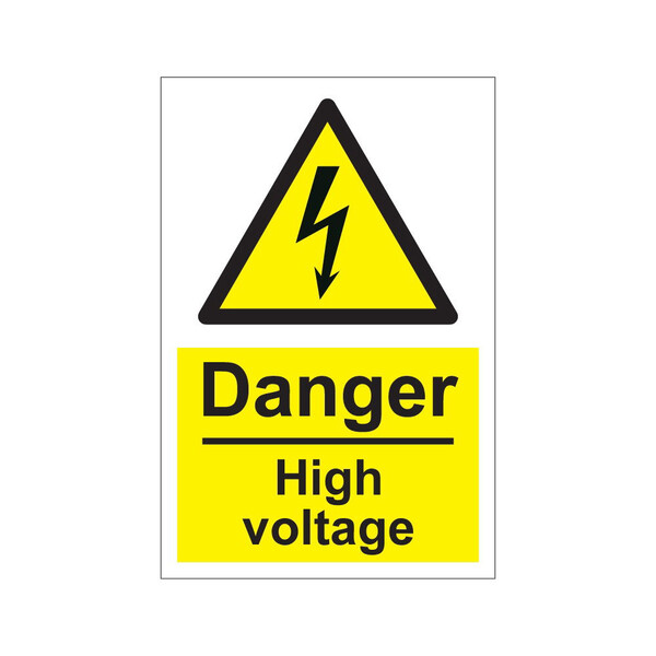 Danger high voltage - 1mm Rigid Plastic Sign