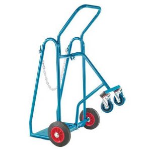 Durable Blue Propane Cylinder Trolley with Puncture Proof Wheels