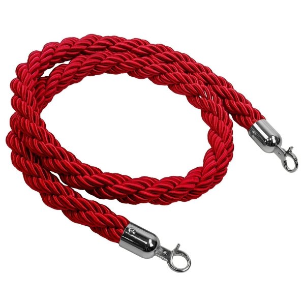 Durable VIP Twisted  Barrier Rope with Silver Hooks