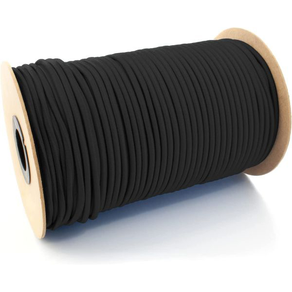 ELASTIC BUNGEE ROPE SHOCK CORD TIE DOWN WHITE BLACK VARIOUS LENGTH