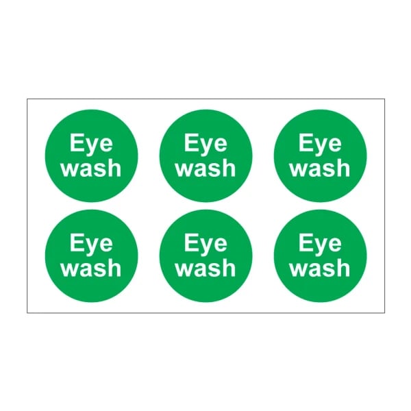 Eye wash - Self Adhesive Vinyl Sticker - Pack of 30