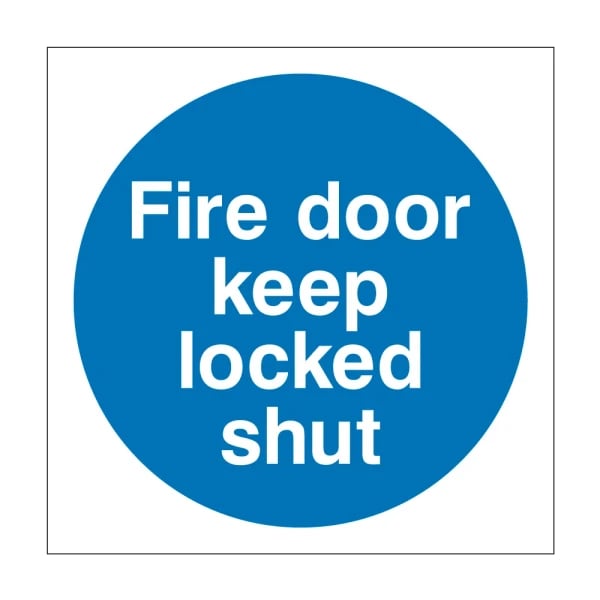 Fire door keep locked shut Sign