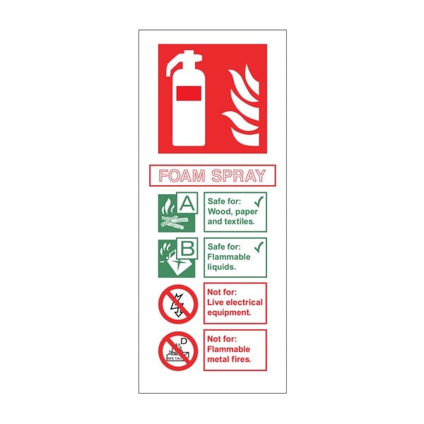 Foam fire extinguisher 82mm x 202mm
