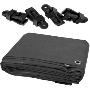 Heavy Duty 200 GSM  Reinforced Waterproof Tarpaulin Cover + 4 Tarp Clips