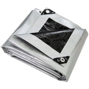 Heavy Duty 260GSM Silver & Black Tarpaulin Regular Waterproof Ground Camping Cover Tarp 