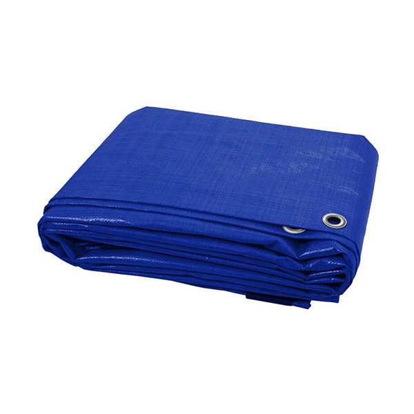 60GSM Blue Tarpaulin Waterproof Cover Tarp Ground Sheet With 4 Tarp Clips