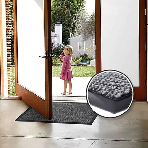 Heavy Duty Grey/Black Non Slip Rubber Barrier Mats Hard Wearing For Indoor & Outdoor