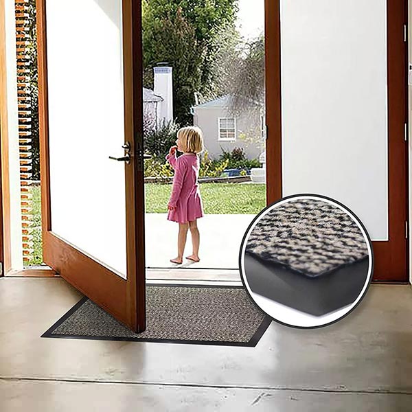 Heavy Duty Non Slip Beige/Black Rubber Barrier Mats For Indoor & Outdoor