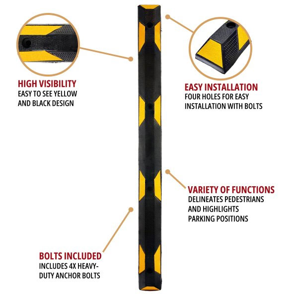 Heavy Duty Rubber Car Park Wheel Stop for Vehicle Positioning