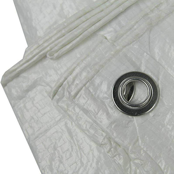 Premium Line 90 GSM White Tarpaulin Waterproof Camping Ground Sheet With 10 Bungee Balls