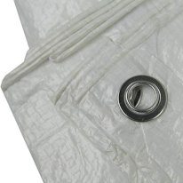 Premium Line 90 GSM White Tarpaulin Waterproof Camping Ground Sheet With 10 Bungee Balls