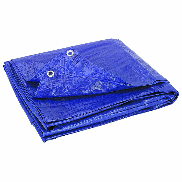 Heavy duty 90gsm tarp used as a temporary roof cover on a building site