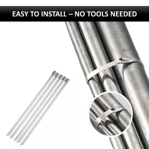 Stainless Steel Cable Ties for Secure Cable Bundling (Pack of 100)
