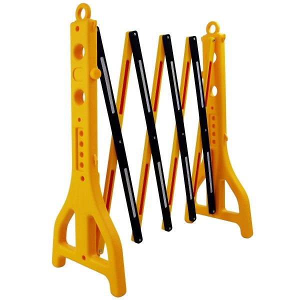 Portable Yellow and Black Plastic Expandable safety barrier