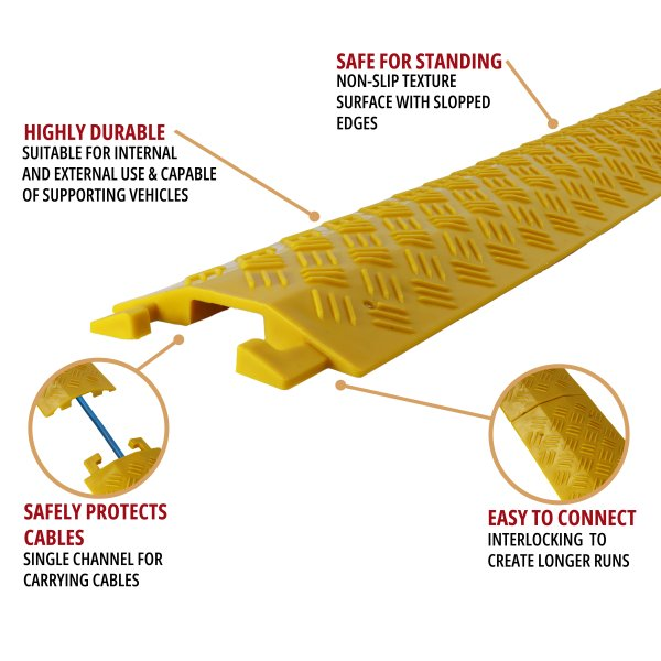 Highly Durable Yellow Plastic Cable Covers
