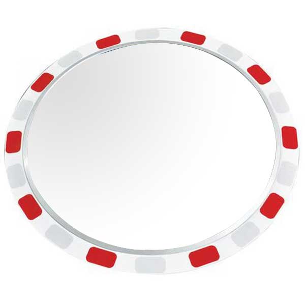 Modern Round Mirror with Reflective Border