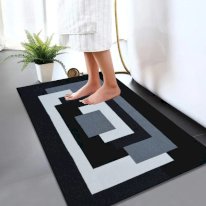 Non Slip Illusion Bath Mat Water Absorbent Toilet Pedestal Mats 
