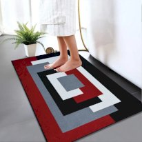 Non Slip Illusion Bath Mat Water Absorbent Toilet Pedestal Mats 