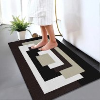 Non Slip Illusion Bath Mat Water Absorbent Toilet Pedestal Mats 