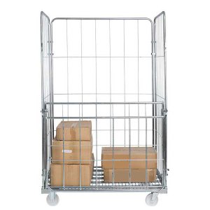 Jumbo 4-Sided Demountable Warehouse Cage Trolley on Wheels