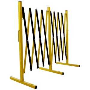 Yellow and Black Collapsible Double Length Extending Barrier