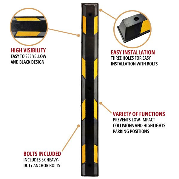Durable Large Rubber Wheel Stop for Parking and Vehicle Control