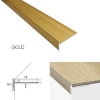 Gold aluminium stair edge trim screw fix