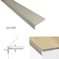 Silver stair nosing for vinyl flooring