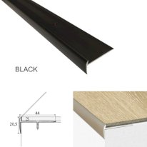Black aluminium stair nosing screw fix