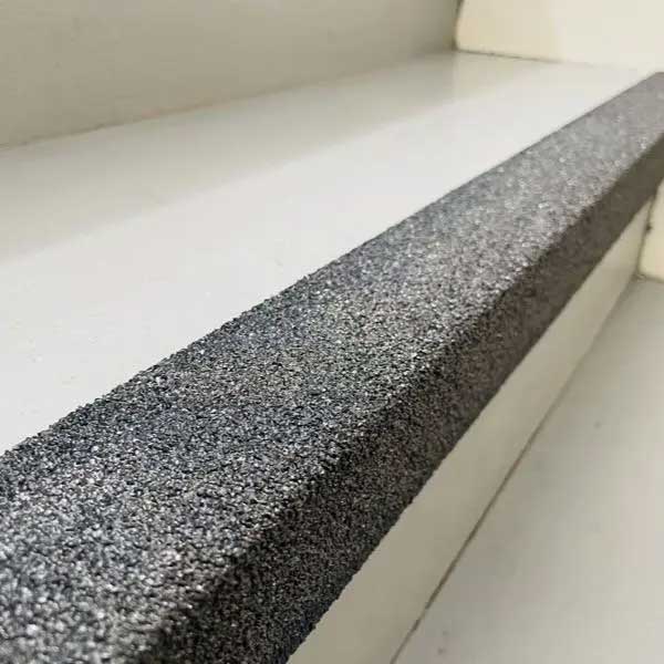 Medium Grit GRP Stair Nosing Cover 70mm x 30mm Non Slip Black
