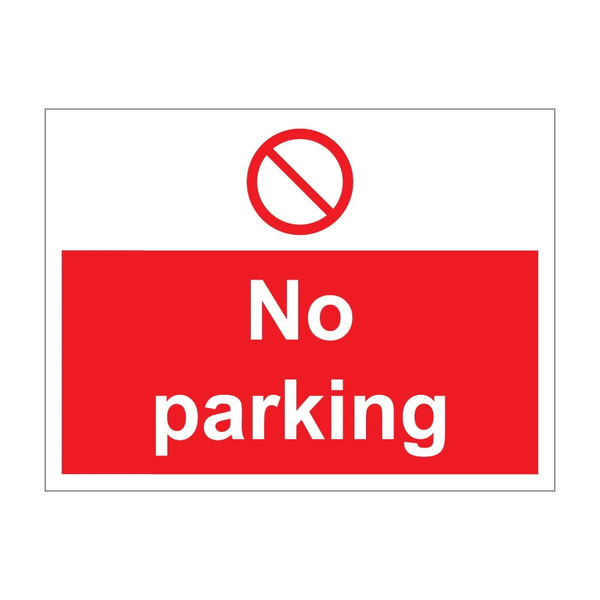 No parking notice, 1mm rigid plastic, 300mm x 100mm landscape
