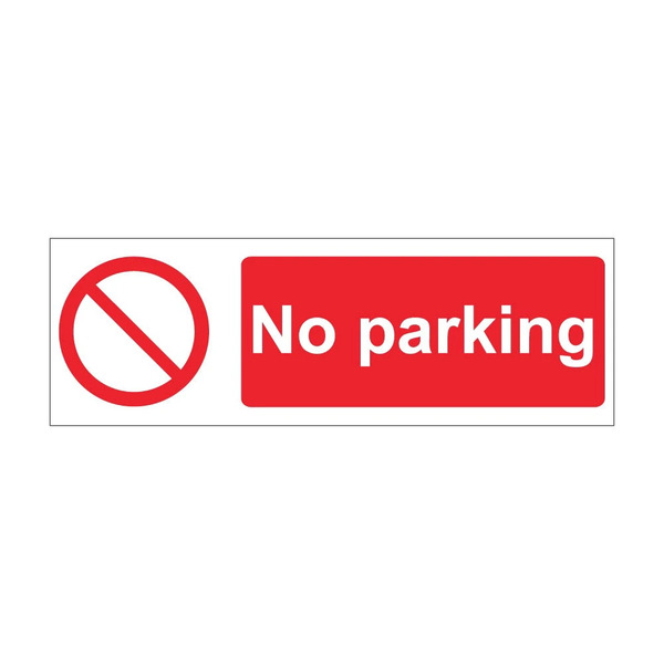 No parking notice, 1mm rigid plastic, 300mm x 200mm landscape