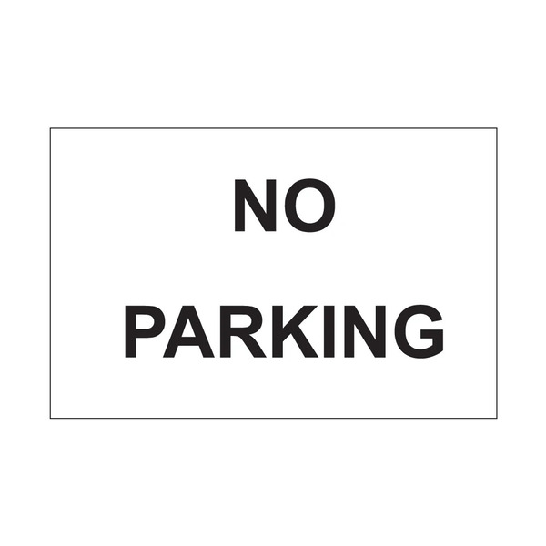 No parking notice, 1mm rigid plastic, 200mm x 300mm portrait