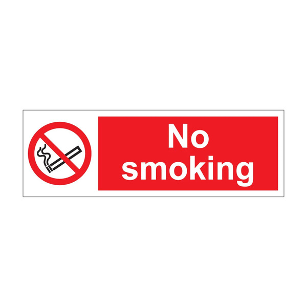 No smoking red prohibition sign with crossed circle cigarette symbol