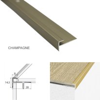Non Slip Aluminium Stairs Nosing For Luxury Click Vinyl Flooring