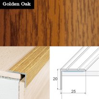 Non Slip Aluminium Wood Effect Stair Nosing Edge Trim Self Adhesive