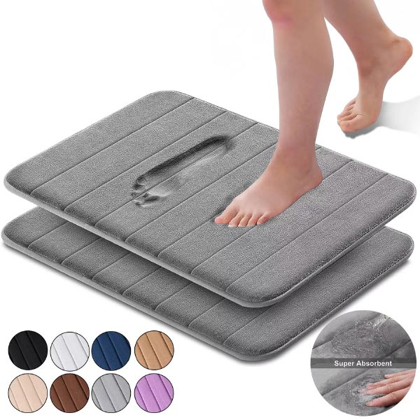 Non Slip Extra Water Absorbent Ultra Soft Memory Foam Bathroom Mats