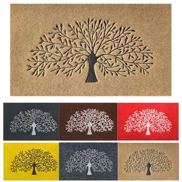 Non Slip Rubber Backing Tree of Life Welcome Mats - Entrance Decor For Outdoor