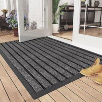 Heavy Duty Rubber Washable Rug Dirt Trapper Door Mat For Indoor Outdoor  
