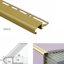 Anti-Slip Stair Nosing Edge Trim For Tile Steps 34mm x 11mm