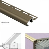 Anti-Slip Stair Nosing Edge Trim For Tile Steps 34mm x 11mm